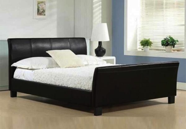 Sophia Brown Faux Leather Bed Frame