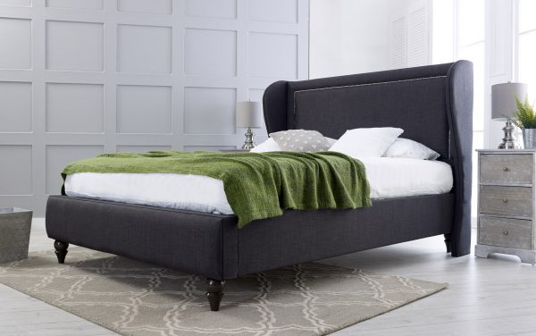 Oscar Fabric Upholstered Wing Bed Frame