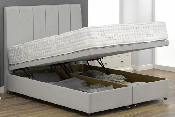 Suede Fabric Ottoman Storage Divan Base