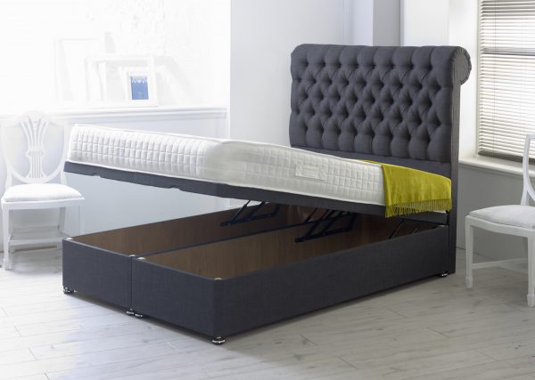 Linen Fabric Ottoman Storage Divan Base