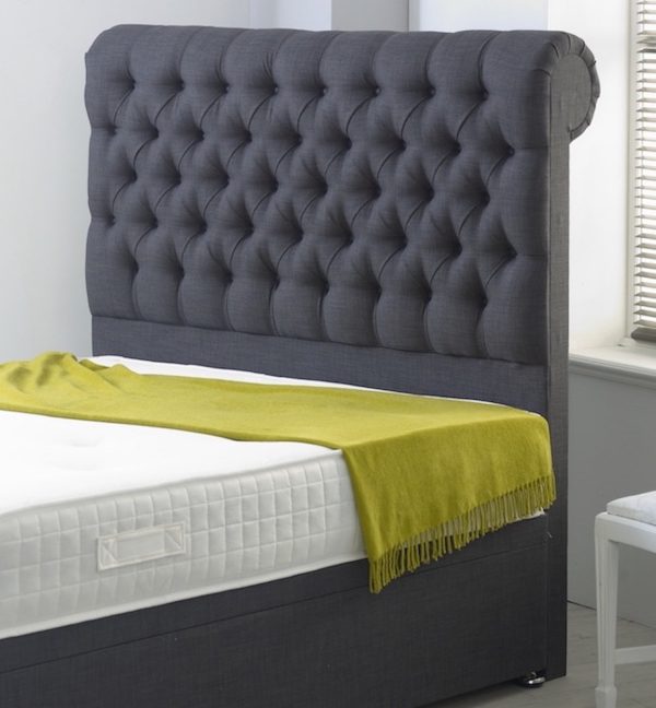 Swan Chesterfield Scrolled Floor Standing Headboard - Image 2