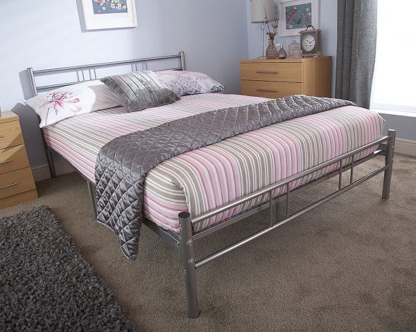 Morgan Silver Metal Bed Frame