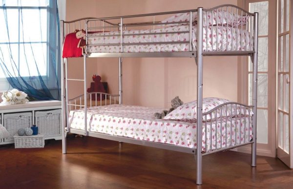 Sweet Dreams Agate Silver Metal Bunk Bed