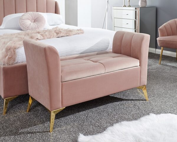 Pettine Pink Ottoman Storage Bed - Image 4