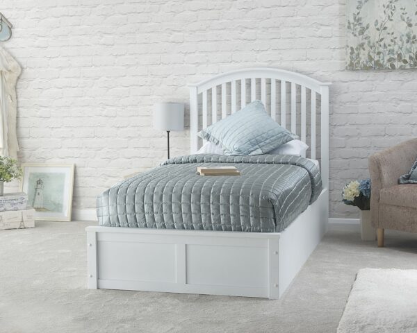 Madrid Wooden End Opening Ottoman Bed White - Image 2