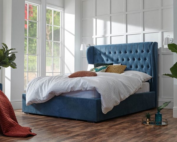 Dakota Fabric Ottoman Bed Frame Teal
