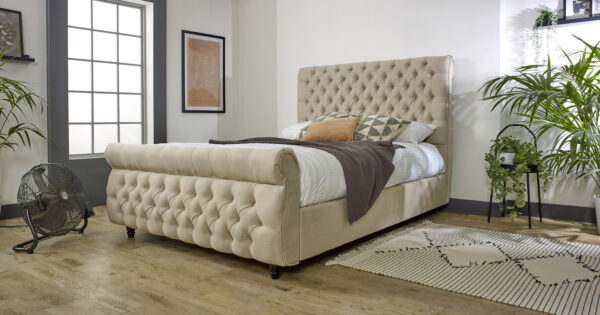 Balmoral Chesterfield Upholstered Sleigh Bed Frame - Image 4