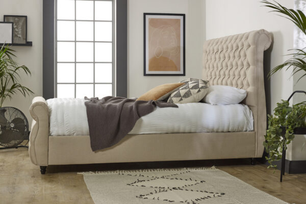 Balmoral Chesterfield Upholstered Sleigh Bed Frame