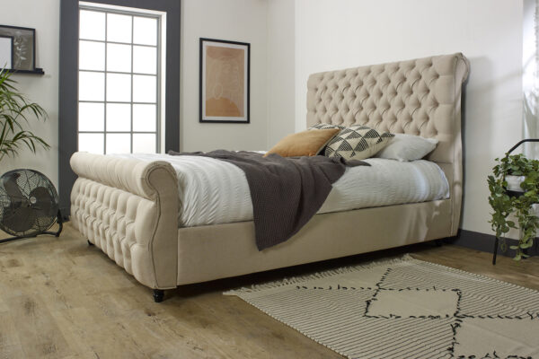 Balmoral Chesterfield Upholstered Sleigh Bed Frame - Image 2
