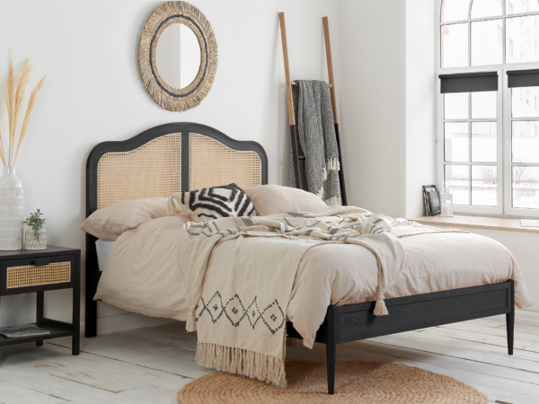 Birlea Leonie Rattan Black Bed Frame