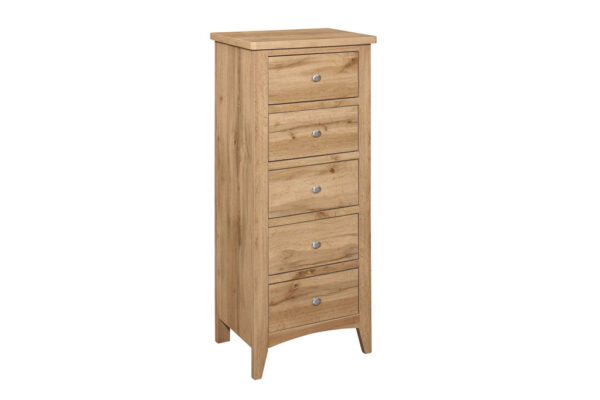 Birlea Hampstead Oak 5 Drawer Tall Chest