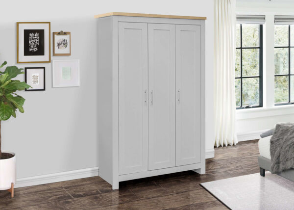Birlea Highgate Grey & Oak 3 Door Wardrobe