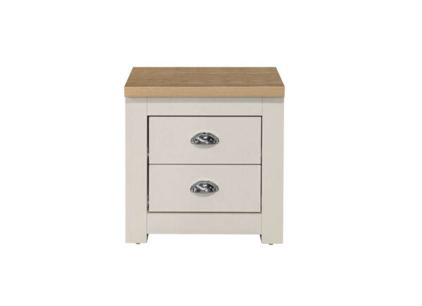 Birlea Highgate Cream & Oak 2 Drawer Bedside - Image 2