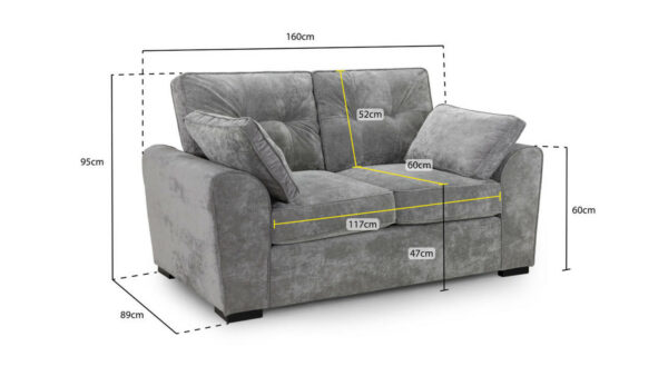 Maxwell Grey 2 Seater Sofa - Image 7
