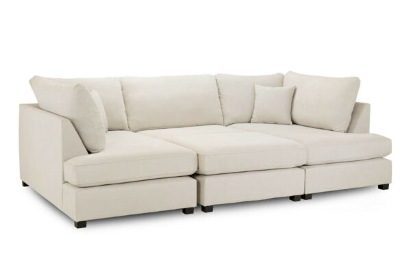 Carnaby Beige U Shape Corner Sofa Including Footstool - Image 2