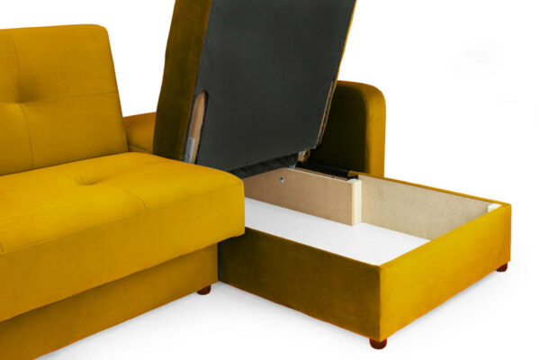Kair Plush Yellow Universal Corner Sofabed - Image 5