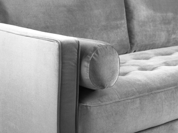 Harper Plush Grey 3 Seater Sofa - Image 4