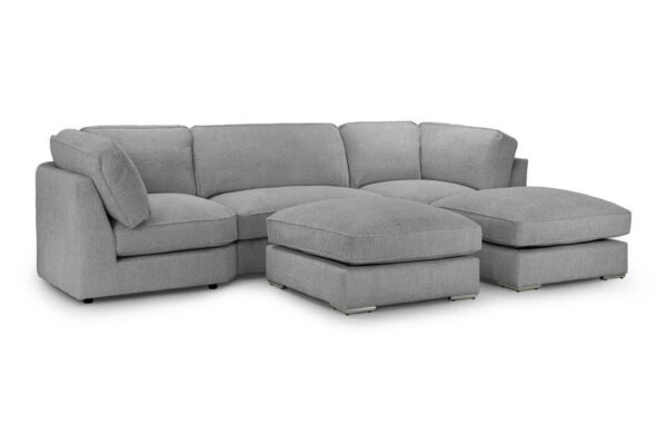 Inga Grey U Shape Corner Sofa - Image 2