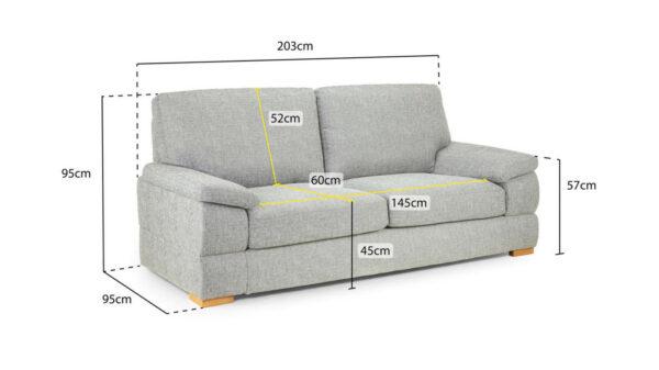 Bento Silver 3 Seater Sofa - Image 7