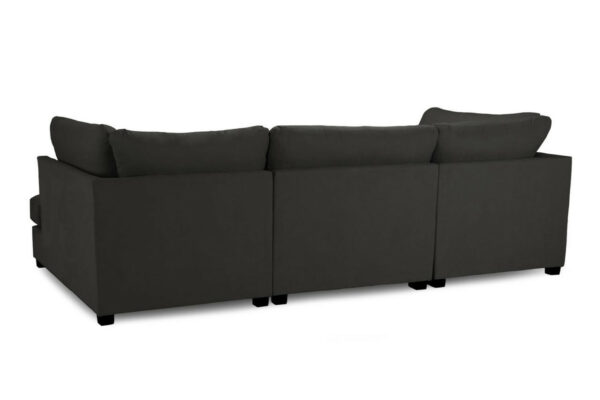 Carnaby Black U Shape Corner Sofa Including Footstool - Image 5