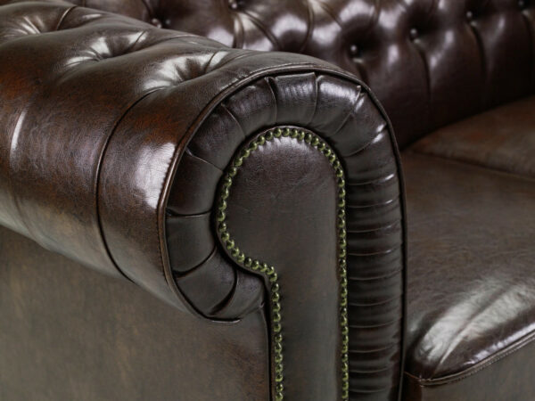 Chesterfield Antique Brown Large Corner Sofa - Image 5