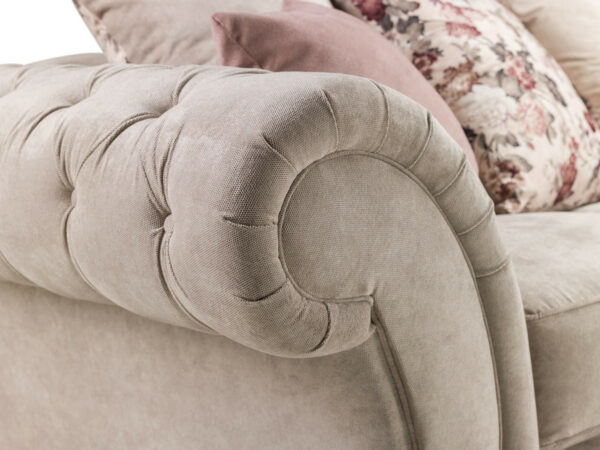 Roma Beige Large Corner Chesterfield Sofa - Image 3