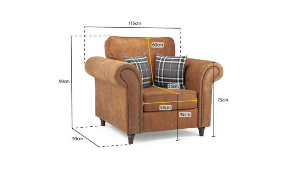 Oakland Tan Armchair Sofa - Image 7