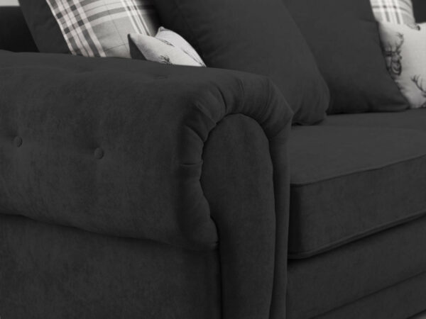 Verona Black 3+2 Set Scatterback Sofa - Image 3