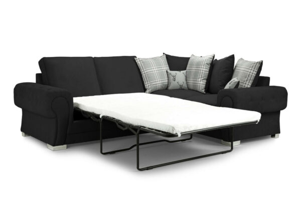 Verona Black Right Hand Facing Corner Scatterback Sofabed - Image 3