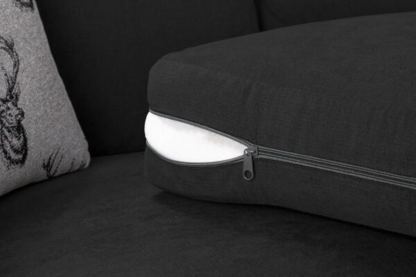 Verona Black Right Hand Facing Corner Scatterback Sofa - Image 4