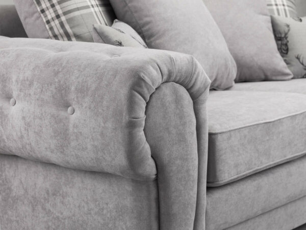 Verona Grey 3+2 Set Scatterback Sofa - Image 3