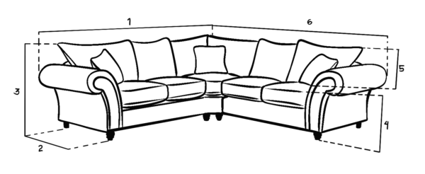 Windsor Grey Large Corner Fullback Sofa - Image 7