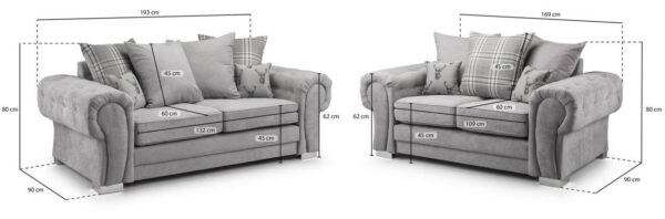 Verona Grey 3+2 Set Scatterback Sofa - Image 7