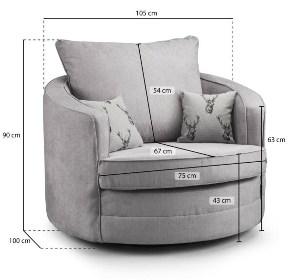 Verona Black Swivel Chair Scatterback Sofa - Image 7