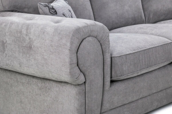 Verona Grey 2 Seater Fullback Sofa - Image 3